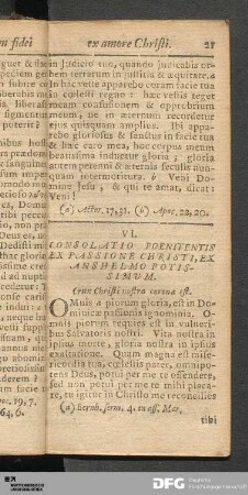 VI. Consolatio Poenitentis Ex Passione Christi