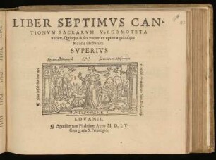 Liber septimus cantionum sacrarum ... quinque et sex vocum. Superius