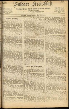Ausgabe vom Donnerstag, den 23. November 1882.