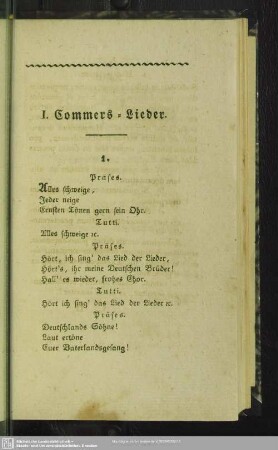 I. Commers-Lieder