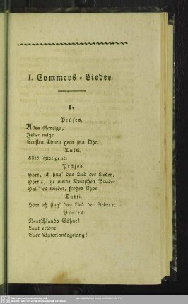 I. Commers-Lieder