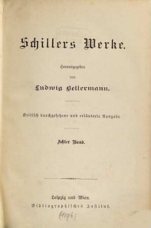 Schillers Werke, 8