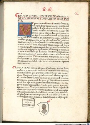 De aspiratione : mit Widmungsbrief an Marinus Tomacellus