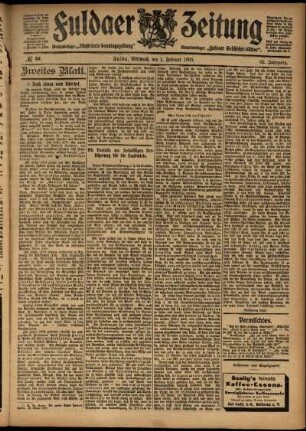 Zweite Ausgabe vom Mittwoch, den 01. Februar 1905.