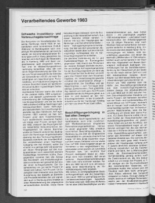 Verarbeitendes Gewerbe 1983