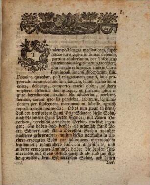 Programma quo partum adulterinum per subsequens matrimonium legitimatum succedere proponit : dissertationi inaugurali de monetariis principum et civitatum Germaniae Haussgenossen dictis a ... candidato Iohanne Gerhardo Münchio ... in publico eruditorum conspectu habendae, adiectum