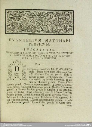 Evangelium Matthaei Persicum
