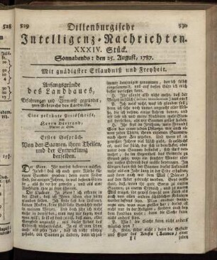 XXXIV. Stück. Sonnabends: den 25. August, 1787.