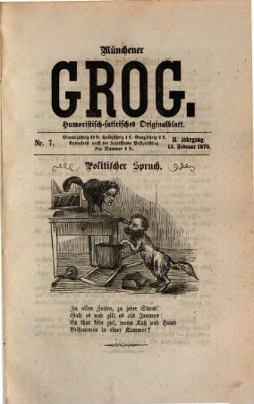 Münchener Grog : humoristisch-satirisches Originalblatt, 1870 = Jg. 2