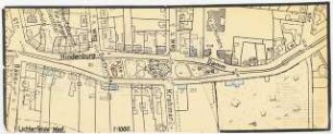 Straßenplan um die Dorfkirche, Berlin-Lichterfelde: Karte der Gegend um die alte Dorfkirche 1:1000