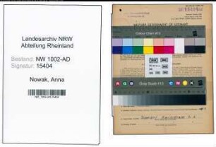 Entnazifizierung Anna Nowak, geb. 02.03.1908 (Verw.Angestellte)