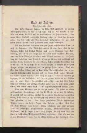 Nach 25 Jahren vom Herausgeber