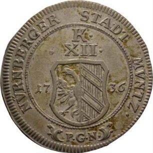 Münze, 12 Kreuzer, 1736