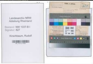 Entnazifizierung Rudolf Kirschbaum , geb. 26.10.1908 (Sparkassendirektor)