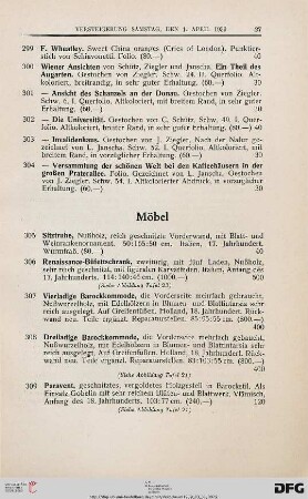 Möbel (Nr. 305-325)