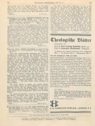 23 [Rezension] [Einleitung in die Dogmatik. Die Lehre von Gott dem Einen. Die Lehre von Gott dem Dreieinigen]