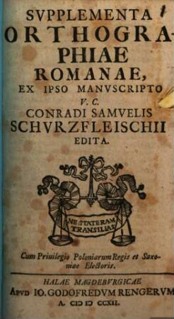 Svpplementa Orthographiae Romanae