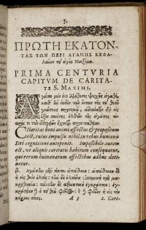 [...] Prima Centuria Capitum De Caritate S. Maximi.