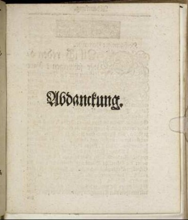 Abdanckung.