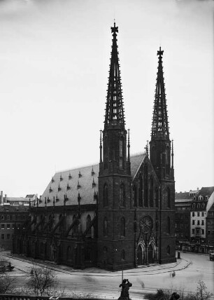 Dresden-Altstadt. Sophienkirche. Turmfront. Blick vom Zwinger (Pavillon E)