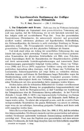 Die hypothesenfreie Bestimmung der Erdfigur mit neuen Hilfsmitteln
