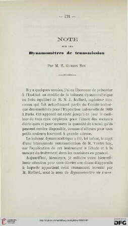 2.Ser. 9.1888: Notes sur les dynamomètres de transmission