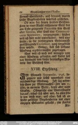 XVIII. Erzehlung.