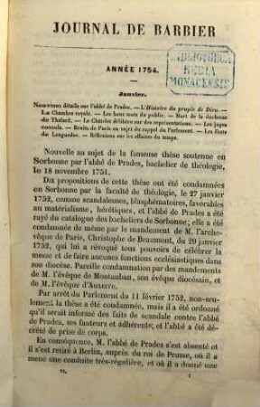 Chronique de la régence et du règne de Louis XV (1718-1765) ou journal de Barbier. 6, Sixième série 1754 - 1757