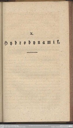 Zehnte Abtheilung. Hydrodynamik
