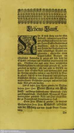 Lebenslauf : Lebens-Lauff