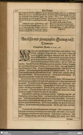 Am sechs und zwantzigsten Sontag nach Trinitatis