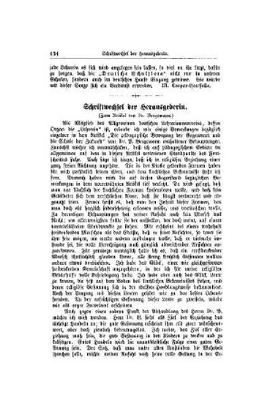Schriftwechsel der Herausgeberin : (zum Artikel von Dr. Bergemann)