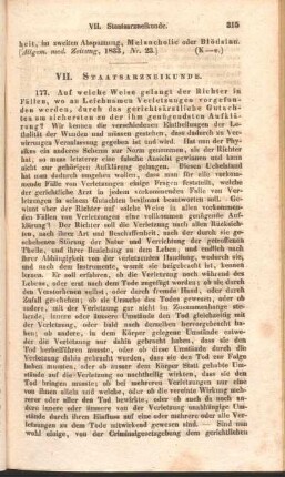 VII. Staatsarzneikunde.