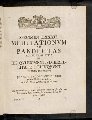 1-58, Ad Lib. XLVII. Tit. I. De Privatis Delictis