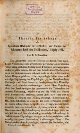 Zeitschrift für exakte Philosophie im Sinne des neueren philosophischen Realismus. 3, 3. 1863