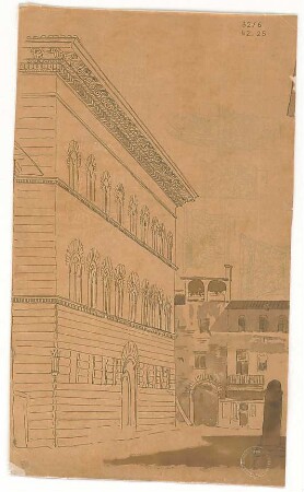 Fischer, Carl von; Italien; Reiseskizzen - Palazzo Strozzi in Florenz (Perspektive)