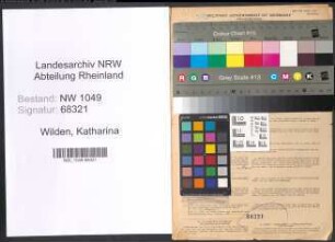 Entnazifizierung Katharina Wilden , geb. 23.10.1889 (Lehrerin)