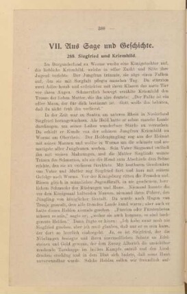 VII. Aus Sage und Geschichte