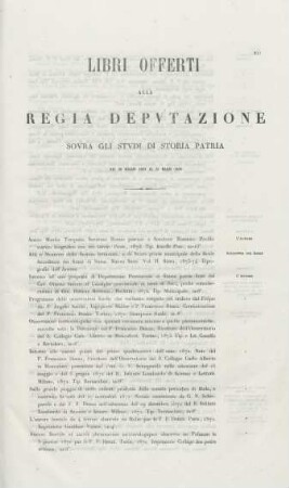 Libri offerti alla regia deputazione sovra gli studi de storia partia