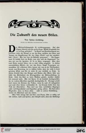 Die Zukunft des neuen Stiles, [1]