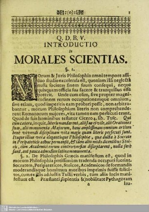 Introductio In Morales Scientias