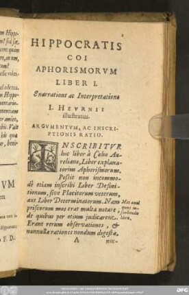 Hippocratis Coi Aphorismorum ...