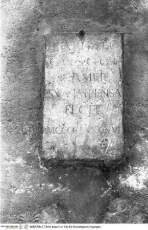 Inschrifttafel des Kardinals Raffaele Riario