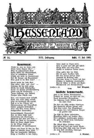 No. 14, 17. Juli 1905