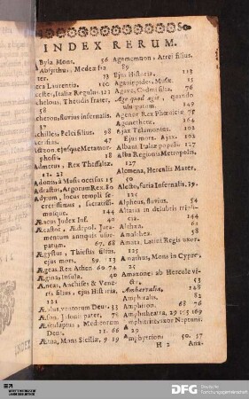 Index Rerum.