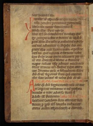 Missale (Fragment, 2. Hälfte 12. Jh., s. a. hinterer Spiegel)