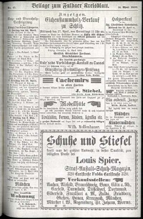 Zweite Ausgabe vom Donnerstag, den 14. April 1892.