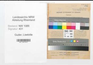Entnazifizierung Liselotte Guder , geb. 19.03.1916 ()