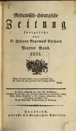 Medicinisch-chirurgische Zeitung. 1821, 4
