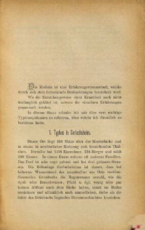 Beschreibung zweier Typhusepidemien